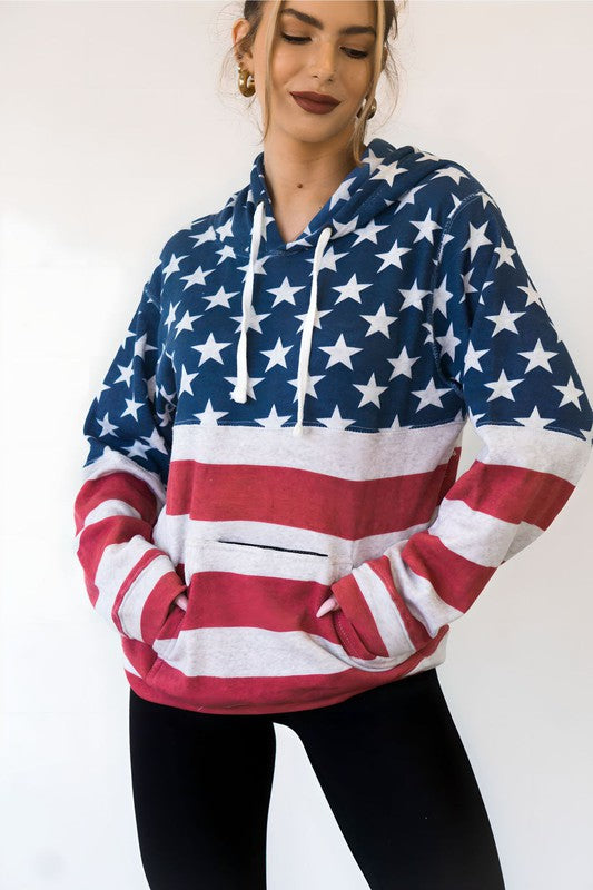 USA Flag Tailgate Hoodie Ocean and 7th
