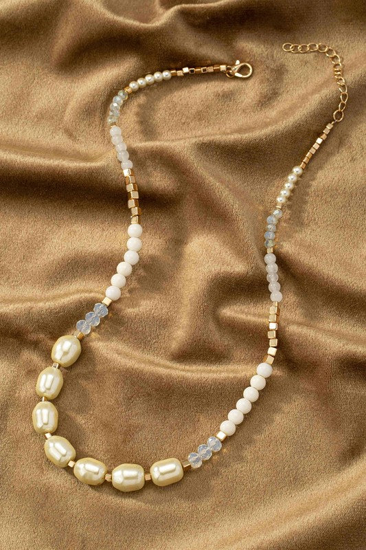 premium pearl and agate necklace LA3accessories