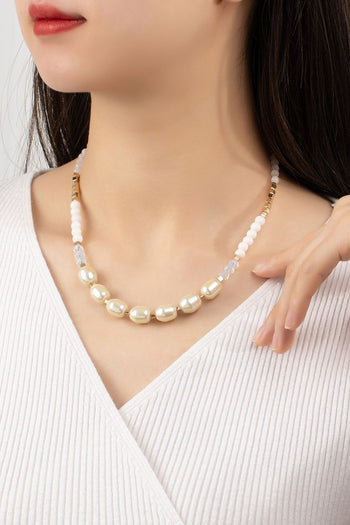 premium pearl and agate necklace LA3accessories