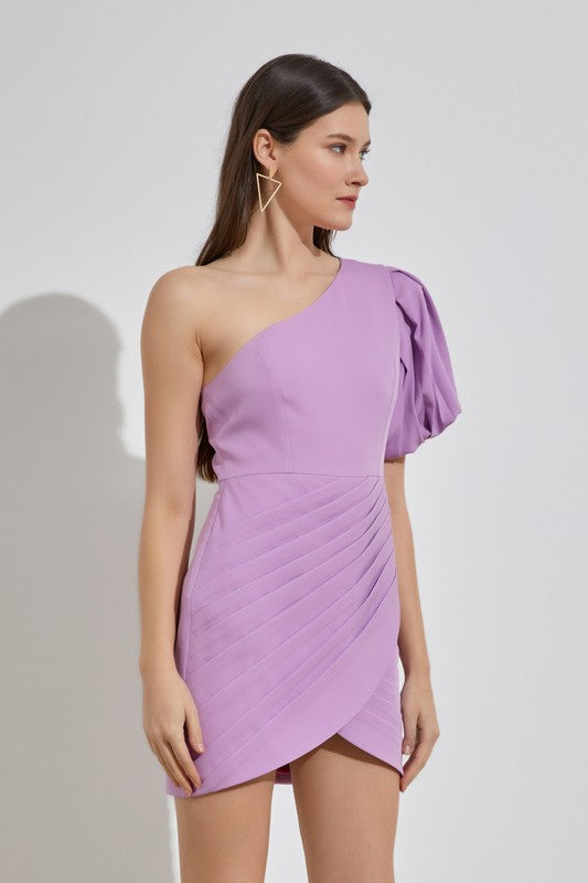 ONE SHOULDER RUFFLE DRESS Do + Be Collection