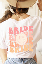 PLUS SIZE F/B POCKET BRIDE HAPPY FACE GRAPHIC TEE BLUME AND CO.