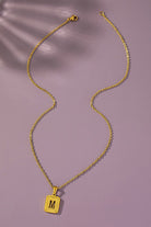 Brass diamond dust cut out initial necklace LA3accessories