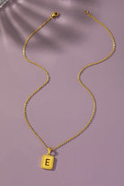 Brass diamond dust cut out initial necklace LA3accessories