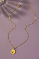 Brass diamond dust cut out initial necklace LA3accessories