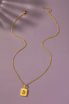 Brass diamond dust cut out initial necklace LA3accessories