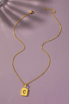 Brass diamond dust cut out initial necklace LA3accessories