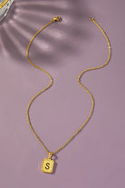 Brass diamond dust cut out initial necklace LA3accessories