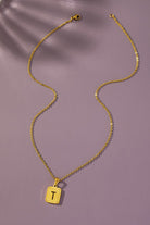 Brass diamond dust cut out initial necklace LA3accessories