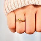 18K Gold-Plated 925 Sterling Silver Double-Layered Ring Trendsi