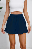 Full Size Drawstring Ruffle Hem Shorts Trendsi