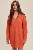 Slouchy V-neck Ribbed Knit Sweater Listicle