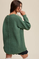 Slouchy V-neck Ribbed Knit Sweater Listicle