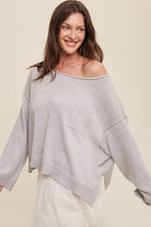 Light Weight Wide Neck Crop Pullover Knit Sweater Listicle