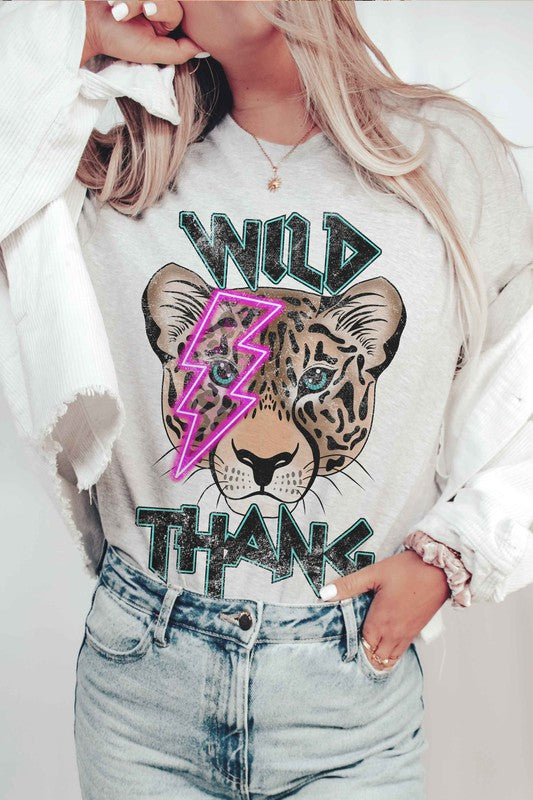 WILD THANG LIGHTNING LEOPARD GRAPHIC T-SHIRT BLUME AND CO.