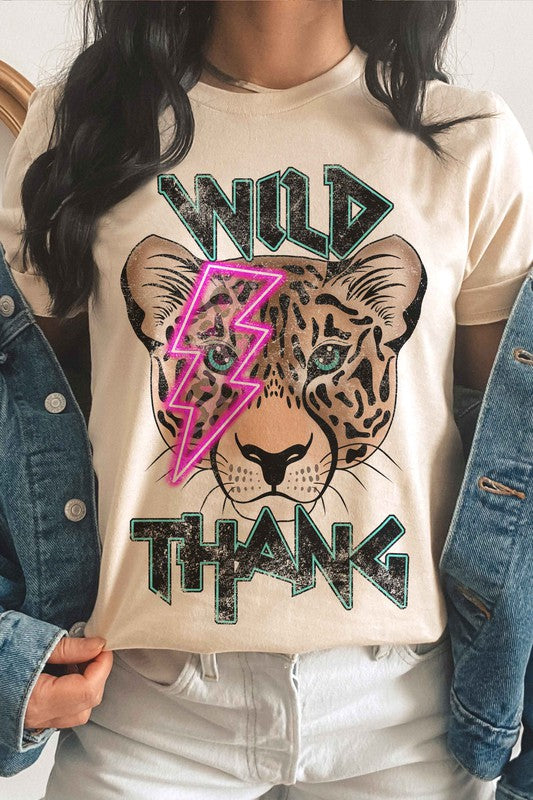 WILD THANG LIGHTNING LEOPARD GRAPHIC T-SHIRT BLUME AND CO.