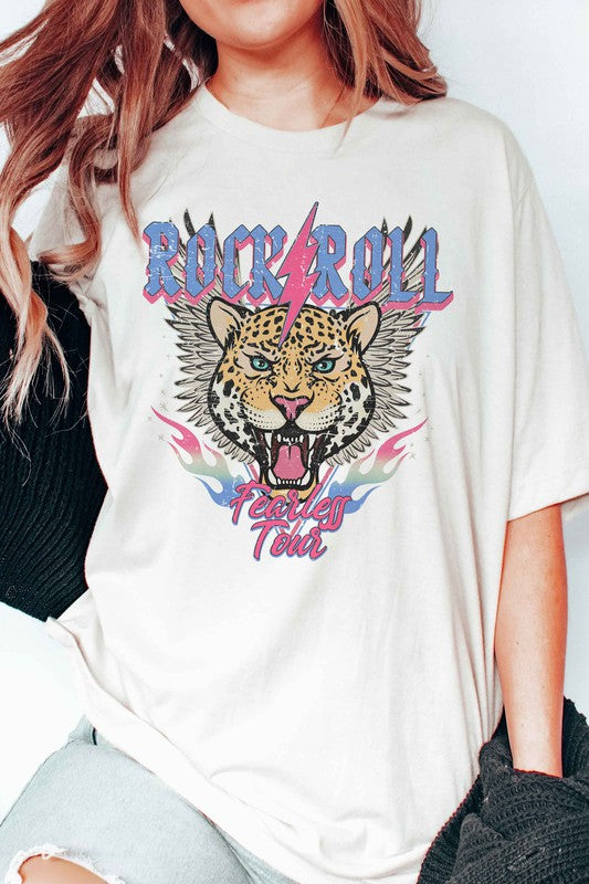 ROCK & ROLL LIGHTNING LEOPARD GRAPHIC T-SHIRT BLUME AND CO.