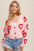 Lots of Love Knit Copped Heart Cardigan Listicle