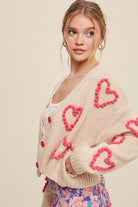 Lots of Love Knit Copped Heart Cardigan Listicle