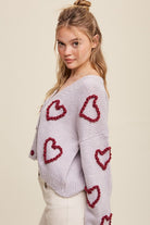 Lots of Love Knit Copped Heart Cardigan Listicle