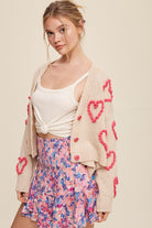 Lots of Love Knit Copped Heart Cardigan Listicle