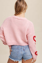 Lots of Love Knit Copped Heart Cardigan Listicle