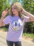 Orchid Smiley Daisy Tee Ask Apparel