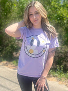 Orchid Smiley Daisy Tee Ask Apparel