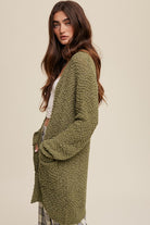 Popcorn Open Knit Cardigan Sweater Listicle