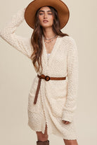 Popcorn Open Knit Cardigan Sweater Listicle