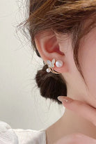 Front and back pearl stud and butterfly ear jacket LA3accessories