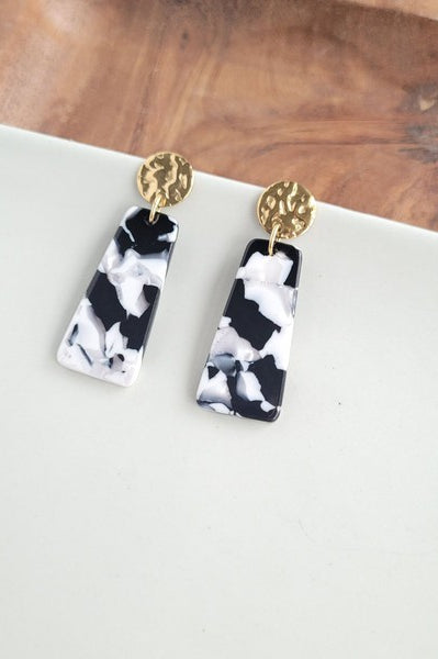 Mia Mini Earrings - Black & White Spiffy & Splendid