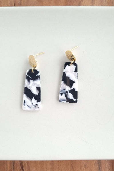 Mia Mini Earrings - Black & White Spiffy & Splendid