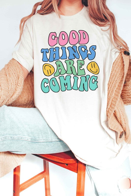GOOD THINGS ARE COMING GRAPHIC TEE BLUME AND CO.