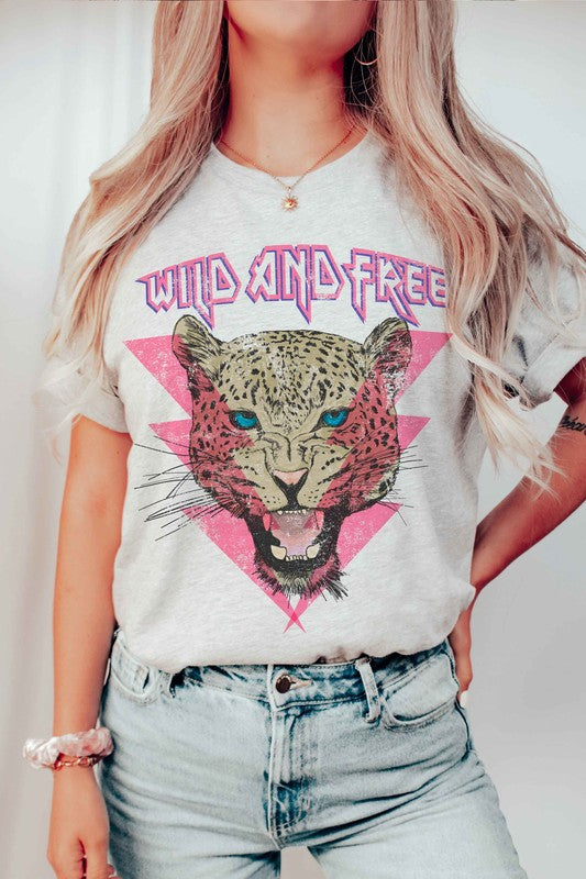 WILD AND FREE LEOPARD GRAPHIC TEE BLUME AND CO.