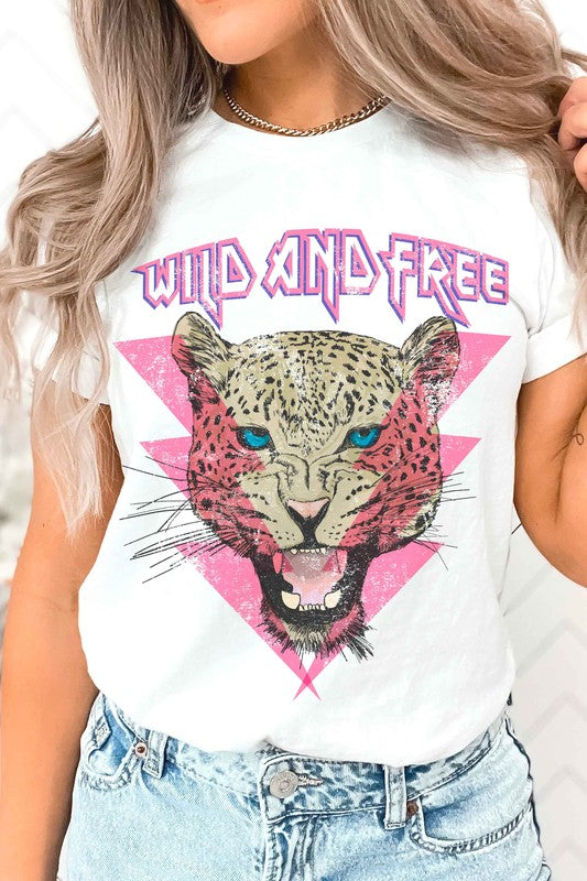 WILD AND FREE LEOPARD GRAPHIC TEE BLUME AND CO.