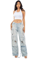 Sexy Cargo Style Denim Pants By Claude