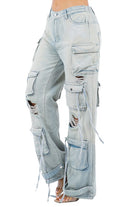 SEXY CARGO STYLE DENIM PANTS By Claude