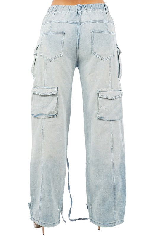 SEXY CARGO STYLE DENIM PANTS By Claude