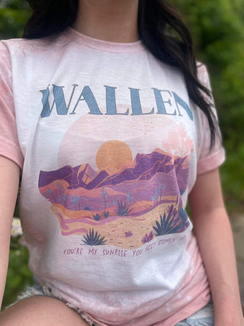 Bleached Sunset Wallen Tee Ask Apparel