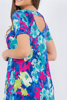 Everyday Blue & Pink Floral Ruffle Hem Dress Hayzel