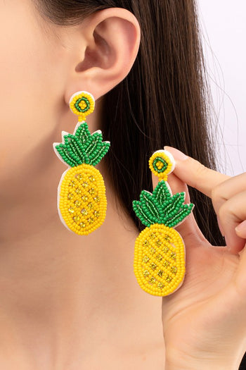 Large seed bead pineapple drop earrings LA3accessories