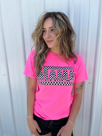 Checkered Mama Tee Ask Apparel