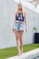 HEAVY DISTRESSED HIGH RISE SHORTS SPECIAL A JEANS