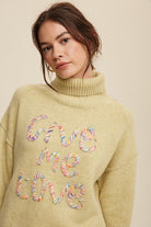 Give Me Love Stitched Mock Neck Sweater Listicle