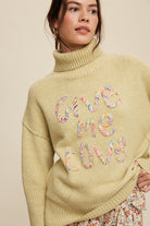 Give Me Love Stitched Mock Neck Sweater Listicle