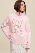 Give Me Love Stitched Mock Neck Sweater Listicle