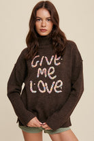 Give Me Love Stitched Mock Neck Sweater Listicle