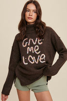 Give Me Love Stitched Mock Neck Sweater Listicle