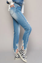 HIGH RISE CROPPED BOYFIREND JEANS WITHOUT BELT Insane Gene