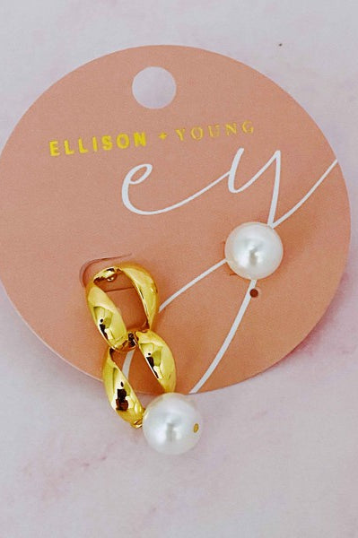 Unbalanced Hip Pearl Earrings Ellison and Young